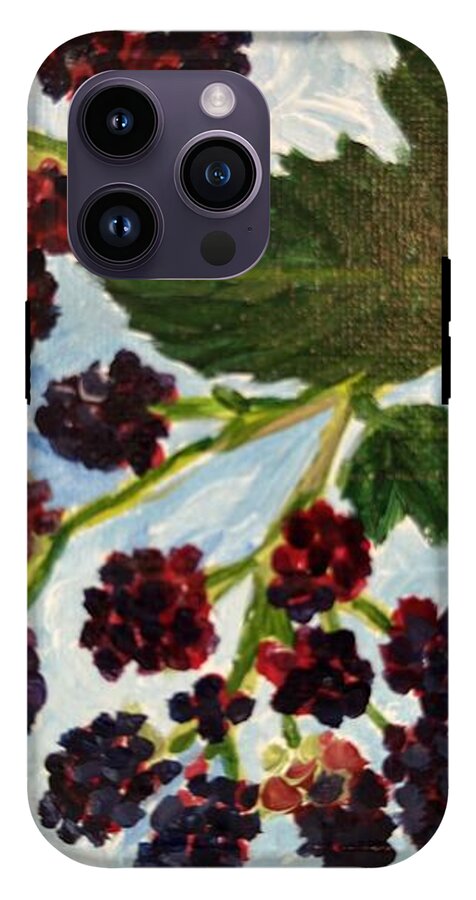 Blackberries Against a Summer Sky Purple Botanical Phone Case — iPhone 14 Pro Tough Case