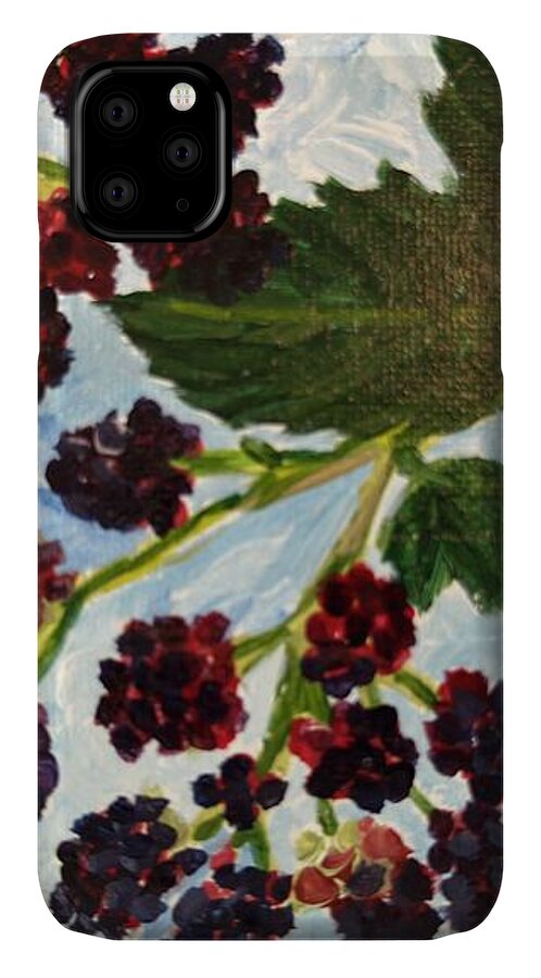 Blackberries Against a Summer Sky Purple Botanical Phone Case — iPhone 11 Case