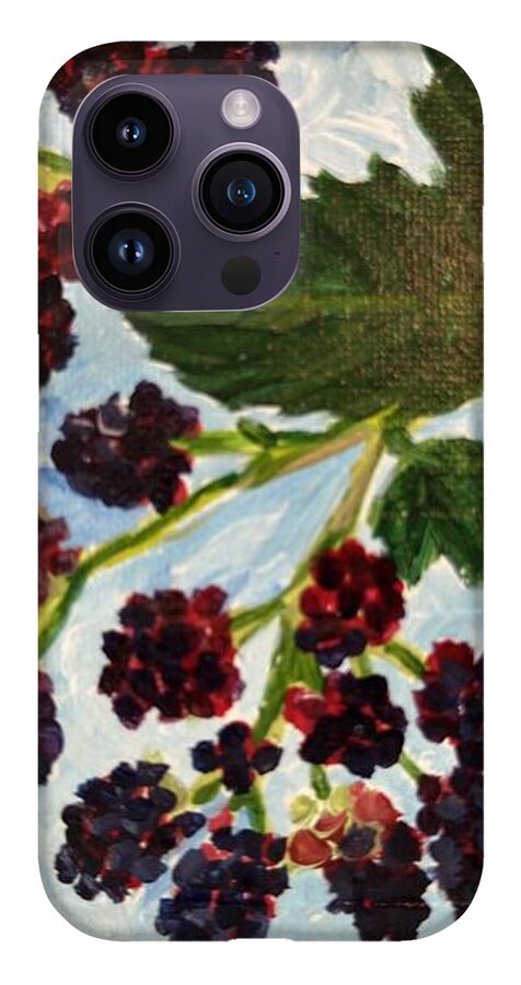 Blackberries Against a Summer Sky Purple Botanical Phone Case — iPhone 14 Pro Max Case