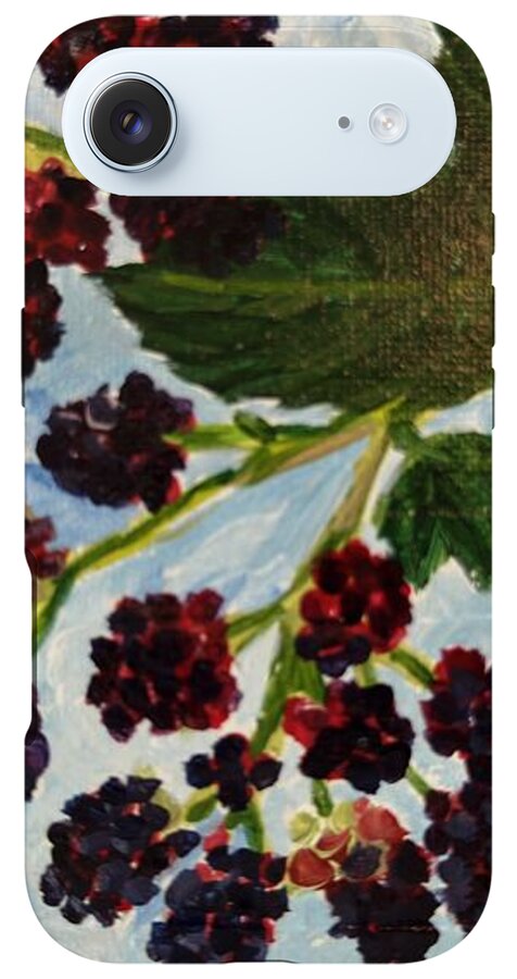 Blackberries Against a Summer Sky Purple Botanical Phone Case — iPhone 17 Air Tough Case