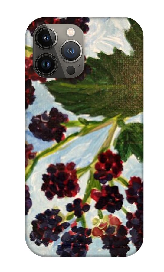 Blackberries Against a Summer Sky Purple Botanical Phone Case — iPhone 13 Pro Max Case