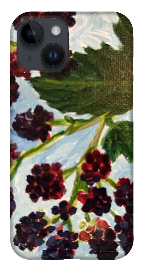 Blackberries Against a Summer Sky Purple Botanical Phone Case — iPhone 14 Case