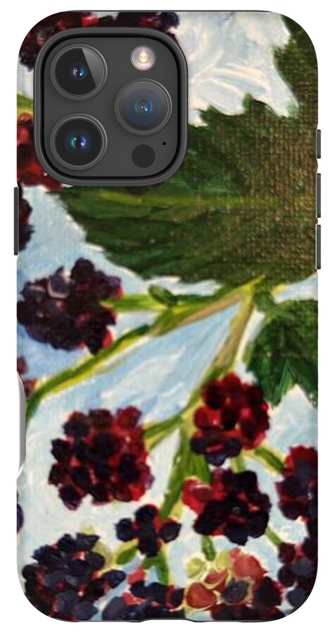 Blackberries Against a Summer Sky Purple Botanical Phone Case — iPhone 16 Pro Max Tough Case