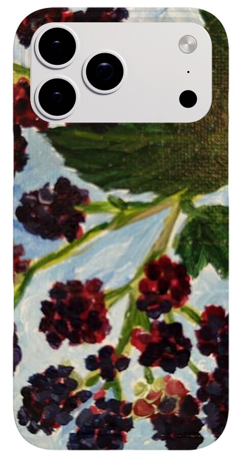 Blackberries Against a Summer Sky Purple Botanical Phone Case — iPhone 17 Pro Case