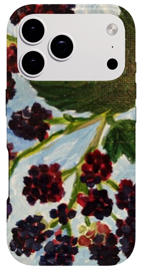 Blackberries Against a Summer Sky Purple Botanical Phone Case — iPhone 17 Pro Tough Case