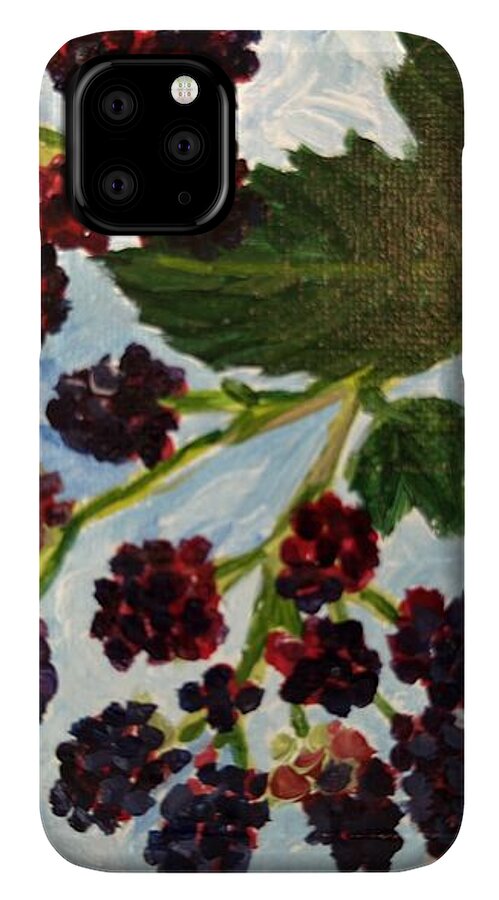 Blackberries Against a Summer Sky Purple Botanical Phone Case — iPhone 11 Pro Case