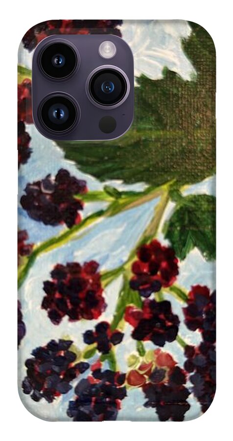 Blackberries Against a Summer Sky Purple Botanical Phone Case — iPhone 14 Pro Case