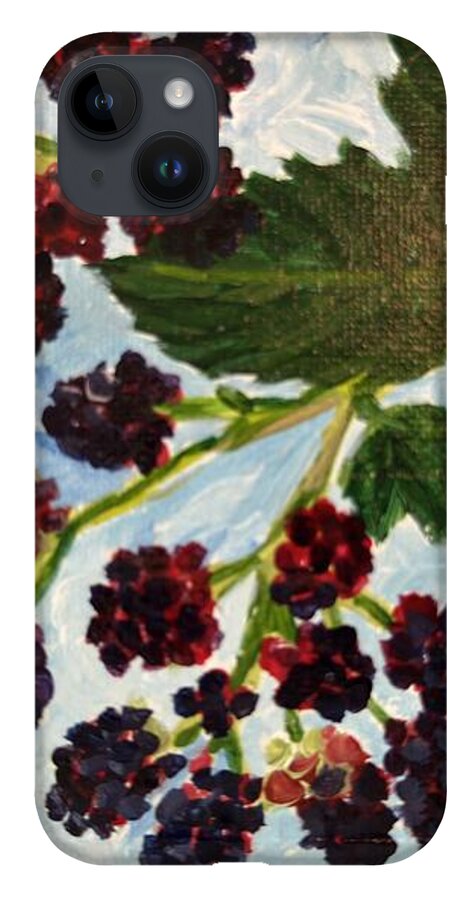 Blackberries Against a Summer Sky Purple Botanical Phone Case — iPhone 14 Plus Case