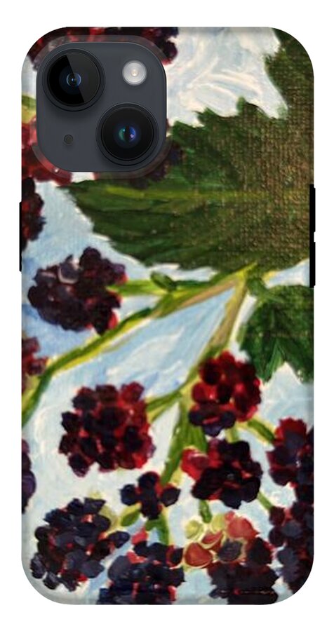 Blackberries Against a Summer Sky Purple Botanical Phone Case — iPhone 14 Tough Case