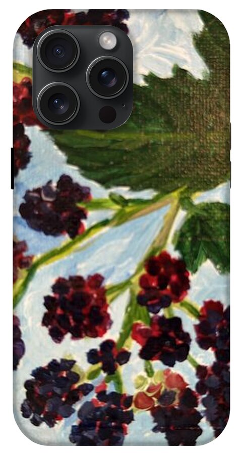 Blackberries Against a Summer Sky Purple Botanical Phone Case — iPhone 15 Pro Max Tough Case