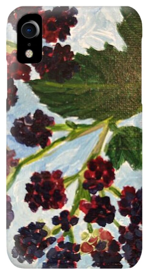 Blackberries Against a Summer Sky Purple Botanical Phone Case — iPhone XR Case
