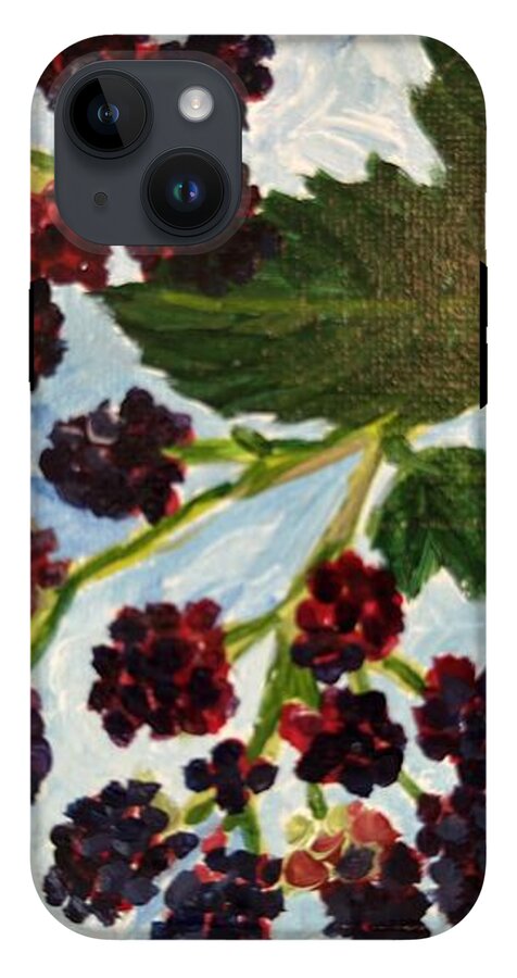Blackberries Against a Summer Sky Purple Botanical Phone Case — iPhone 14 Plus Tough Case