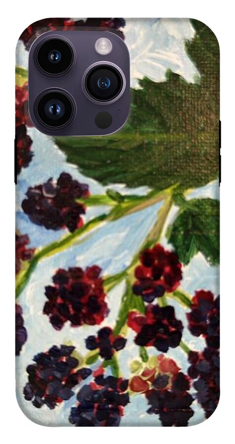 Blackberries Against a Summer Sky Purple Botanical Phone Case — iPhone 14 Pro Max Tough Case
