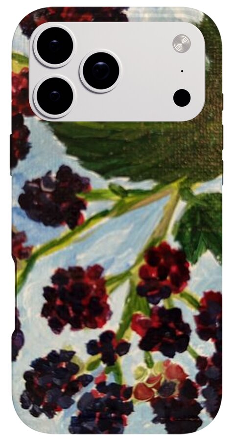 Blackberries Against a Summer Sky Purple Botanical Phone Case — iPhone 17 Pro Max Tough Case