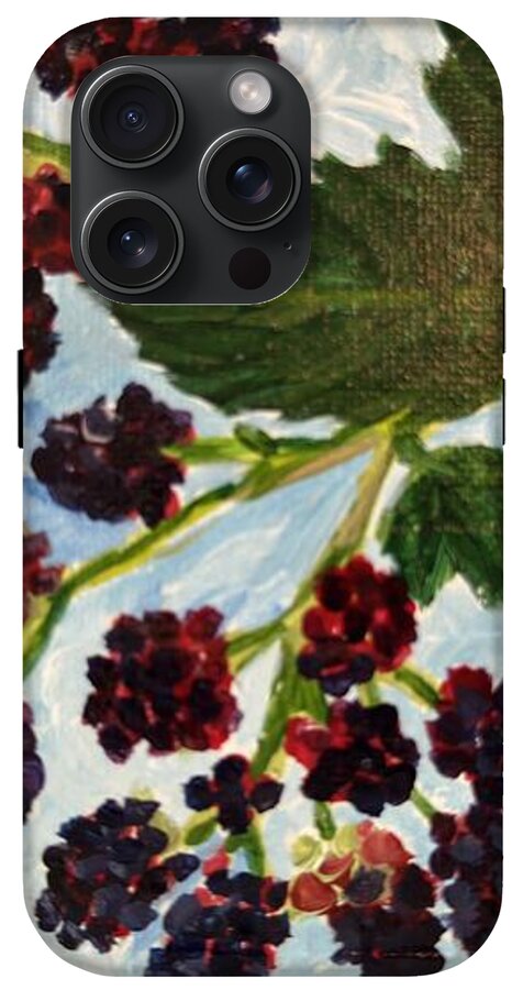 Blackberries Against a Summer Sky Purple Botanical Phone Case — iPhone 15 Pro Tough Case