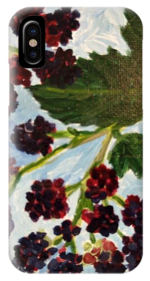 Blackberries Against a Summer Sky Purple Botanical Phone Case — iPhone XS Case