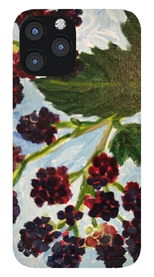 Blackberries Against a Summer Sky Purple Botanical Phone Case — iPhone 12 Pro Max Case