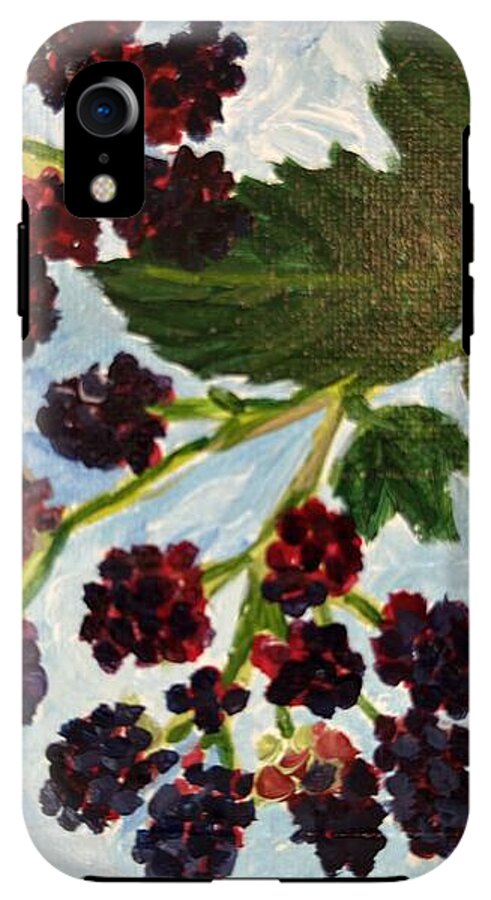 Blackberries Against a Summer Sky Purple Botanical Phone Case — iPhone XR Tough Case