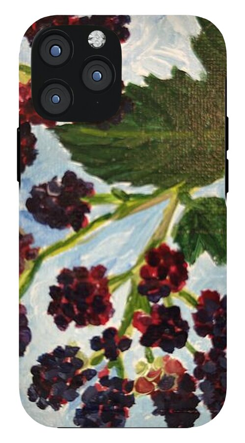 Blackberries Against a Summer Sky Purple Botanical Phone Case — iPhone 12 Pro Max Tough Case