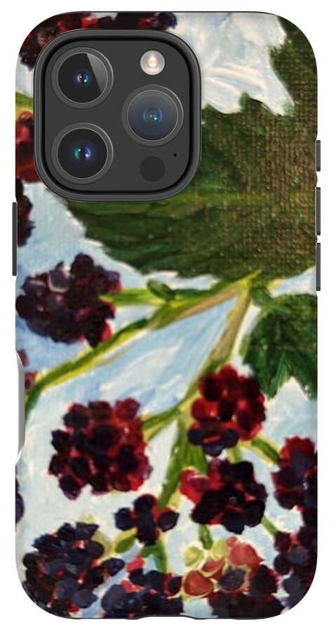 Blackberries Against a Summer Sky Purple Botanical Phone Case — iPhone 16 Pro Tough Case