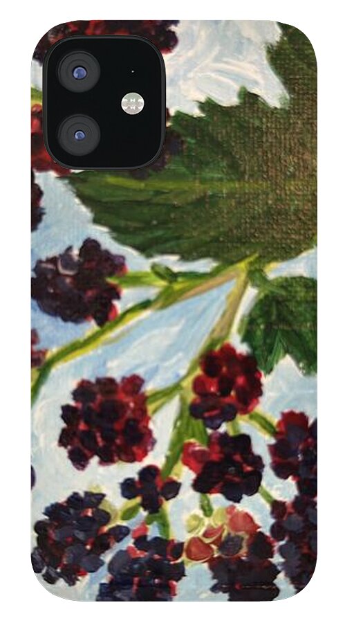 Blackberries Against a Summer Sky Purple Botanical Phone Case — iPhone 12 Mini Case