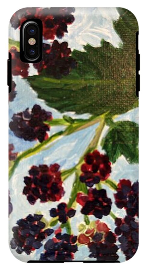 Blackberries Against a Summer Sky Purple Botanical Phone Case — iPhone XS Max Tough Case