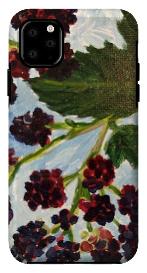 Blackberries Against a Summer Sky Purple Botanical Phone Case — iPhone 11 Pro Max Tough Case