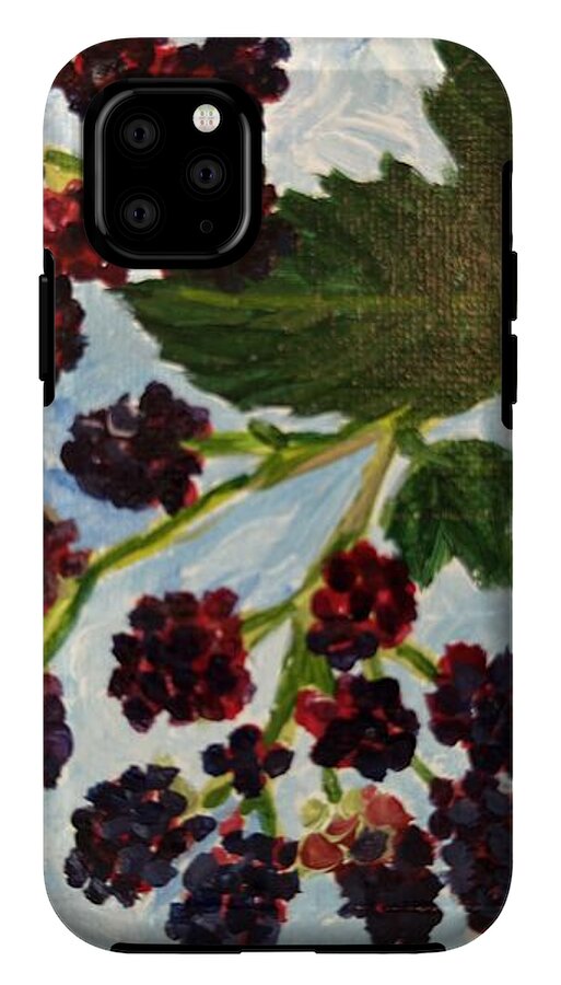Blackberries Against a Summer Sky Purple Botanical Phone Case — iPhone 11 Pro Tough Case