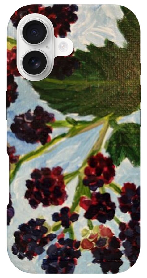 Blackberries Against a Summer Sky Purple Botanical Phone Case — iPhone 17 Tough Case