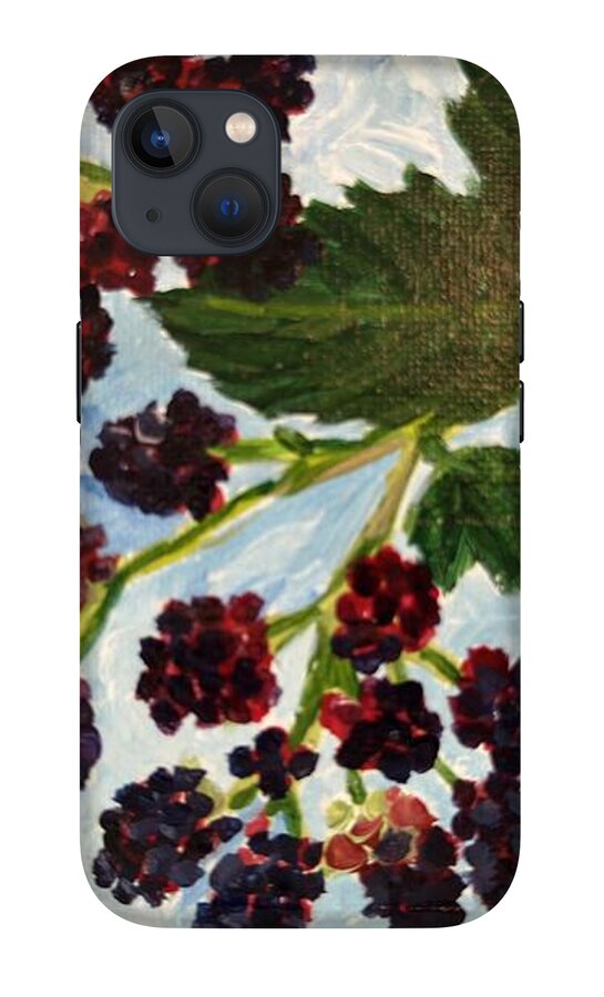 Blackberries Against a Summer Sky Purple Botanical Phone Case — iPhone 13 Tough Case