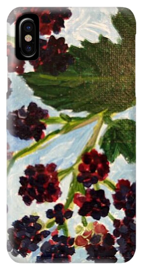 Blackberries Against a Summer Sky Purple Botanical Phone Case — iPhone XS Max Case