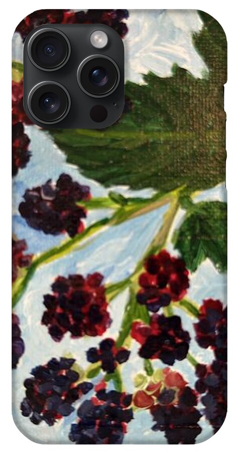 Blackberries Against a Summer Sky Purple Botanical Phone Case — iPhone 15 Pro Max Case
