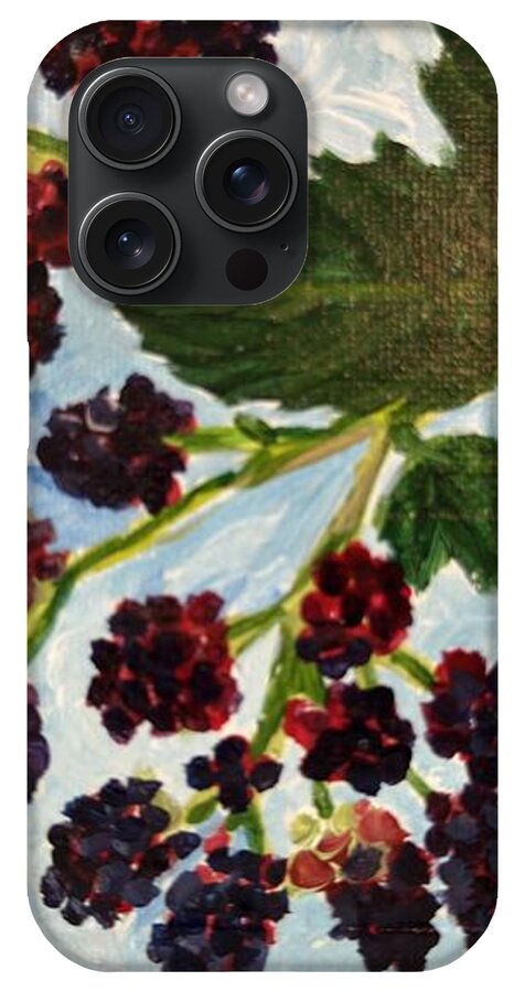 Blackberries Against a Summer Sky Purple Botanical Phone Case — iPhone 15 Pro Case