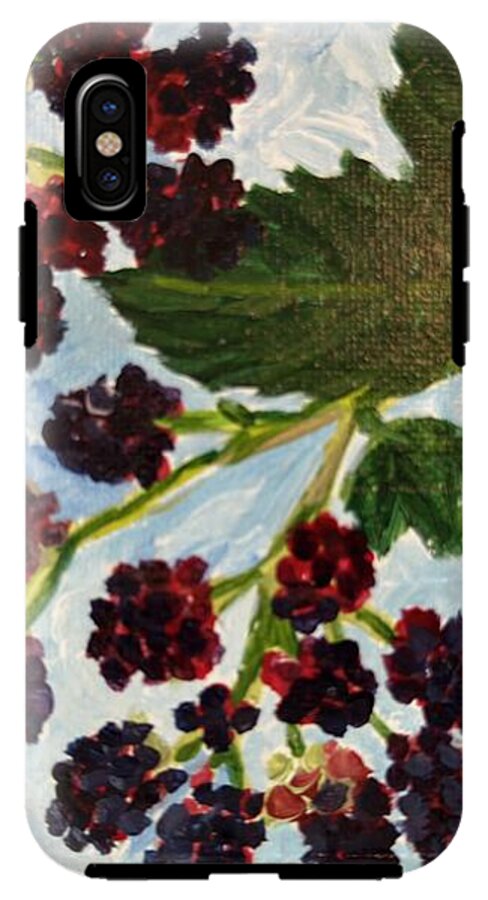 Blackberries Against a Summer Sky Purple Botanical Phone Case — iPhone XS Tough Case