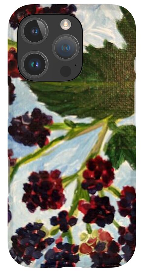Blackberries Against a Summer Sky Purple Botanical Phone Case — iPhone 16 Pro Case