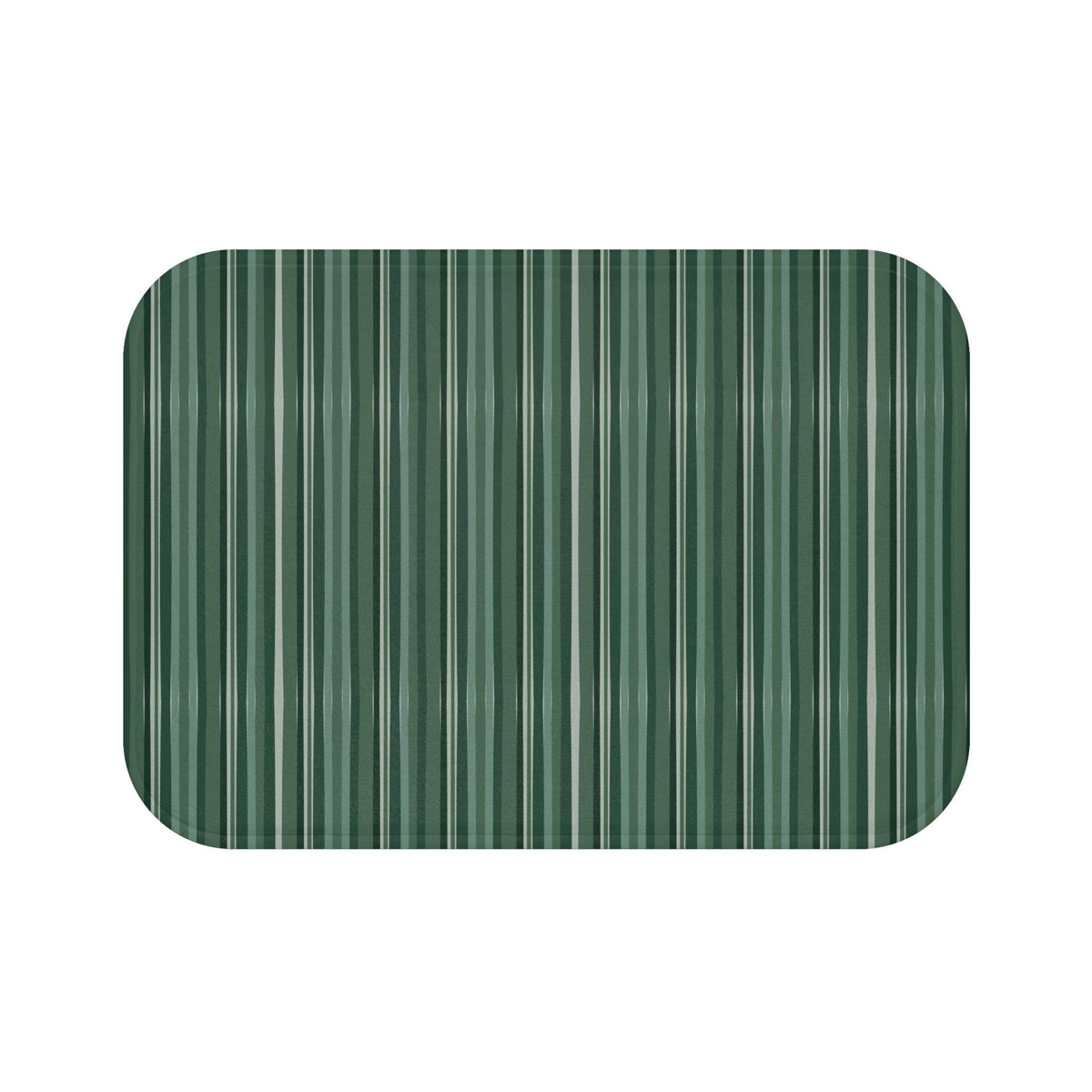 Striped Memory Foam Bath Mat: Soft Microfiber, Anti-Slip