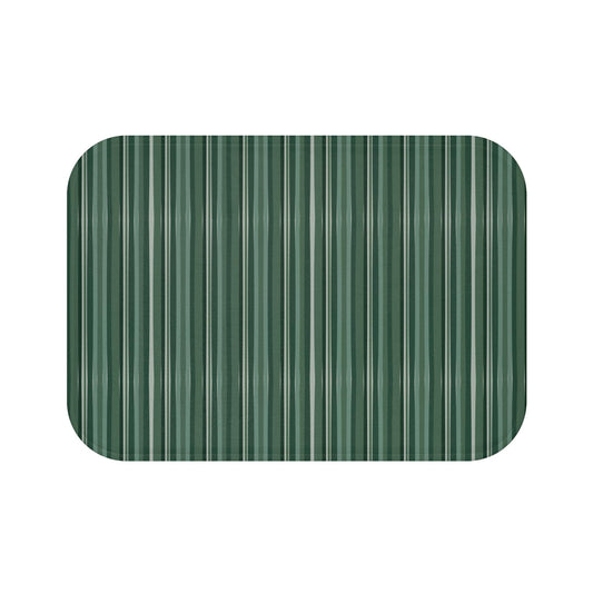 Striped Memory Foam Bath Mat: Soft Microfiber, Anti-Slip