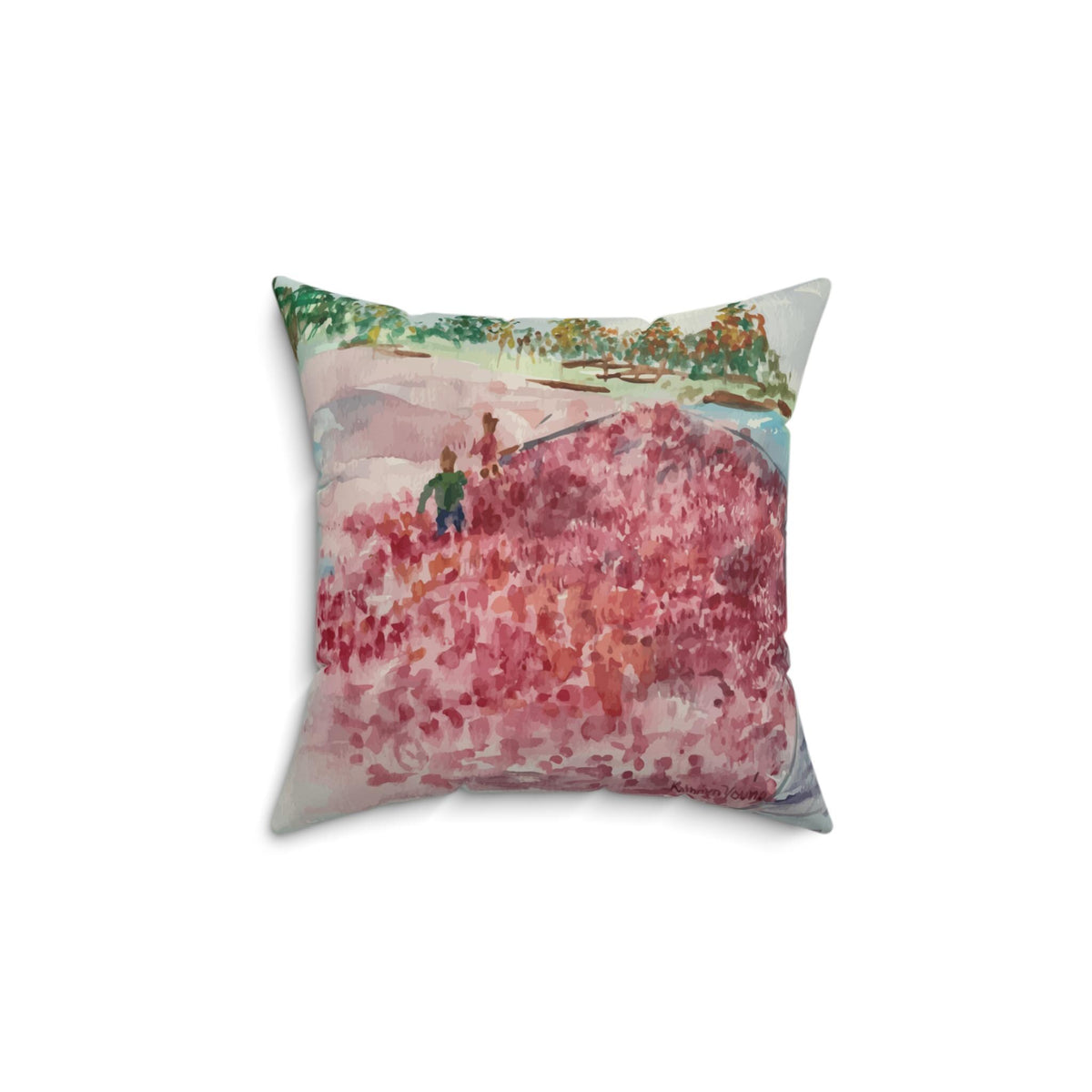 Cranberry Harvest Faux Suede Pillow Double-Sided Art Print Fall Housewarming Gift