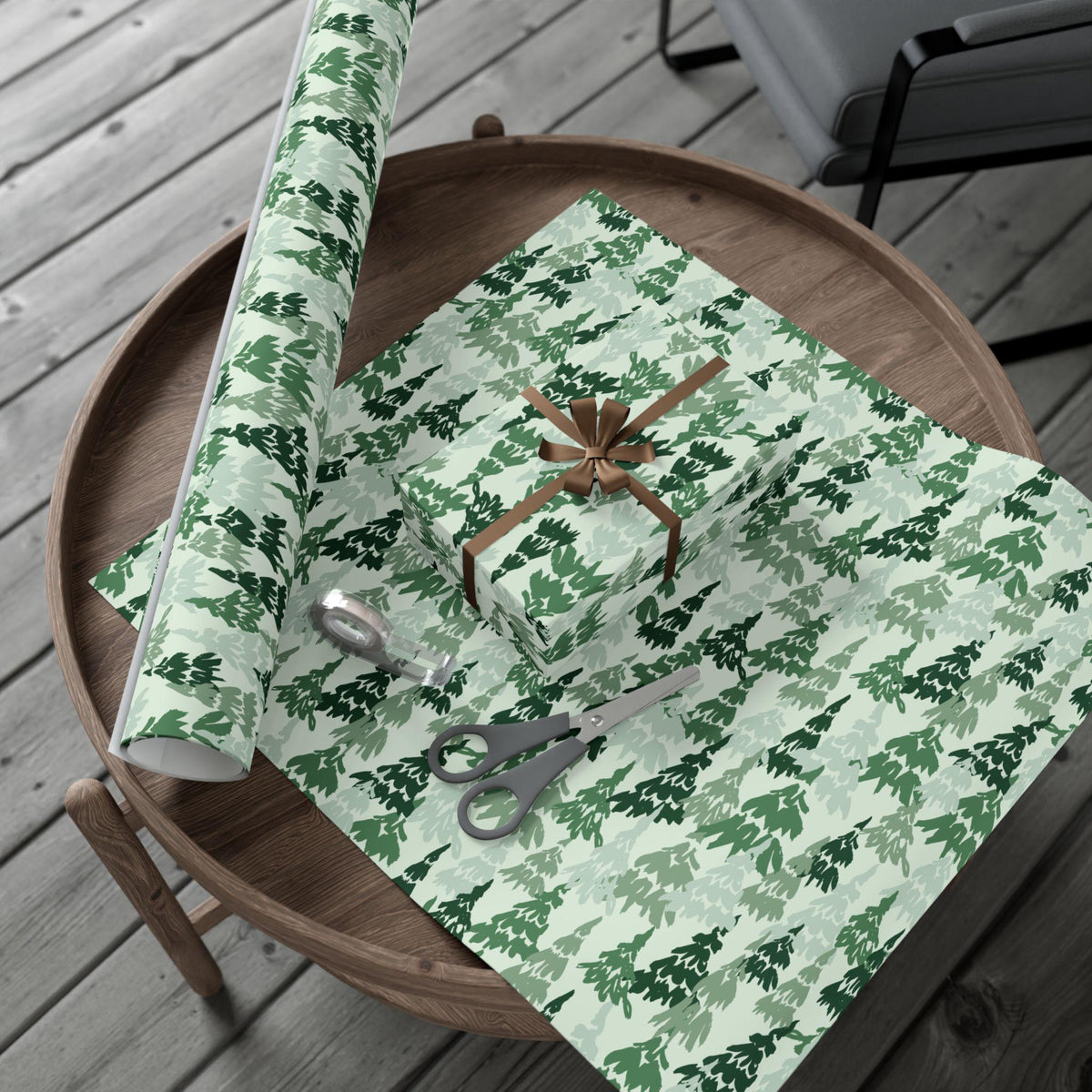Gift Wrap Papers, Evergreen Pine Holiday Christmas Gift Packaging Sheets - Wrapping Paper Supplies