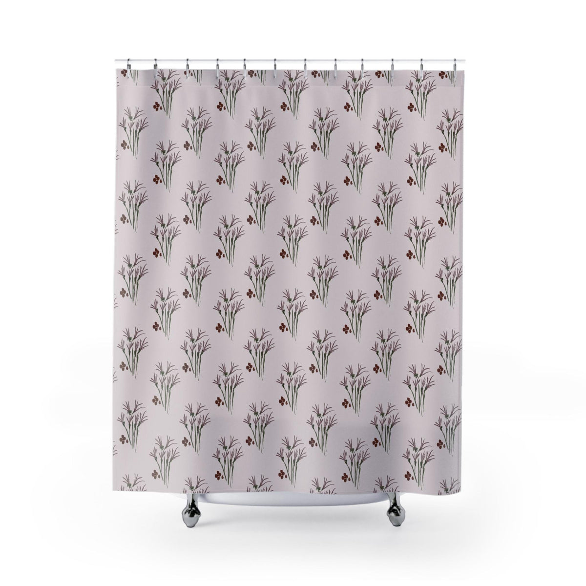 Floral Shower Curtain: Elegant Vintage Style Bathroom Decor Mauves Home Fashion for Nature Lovers