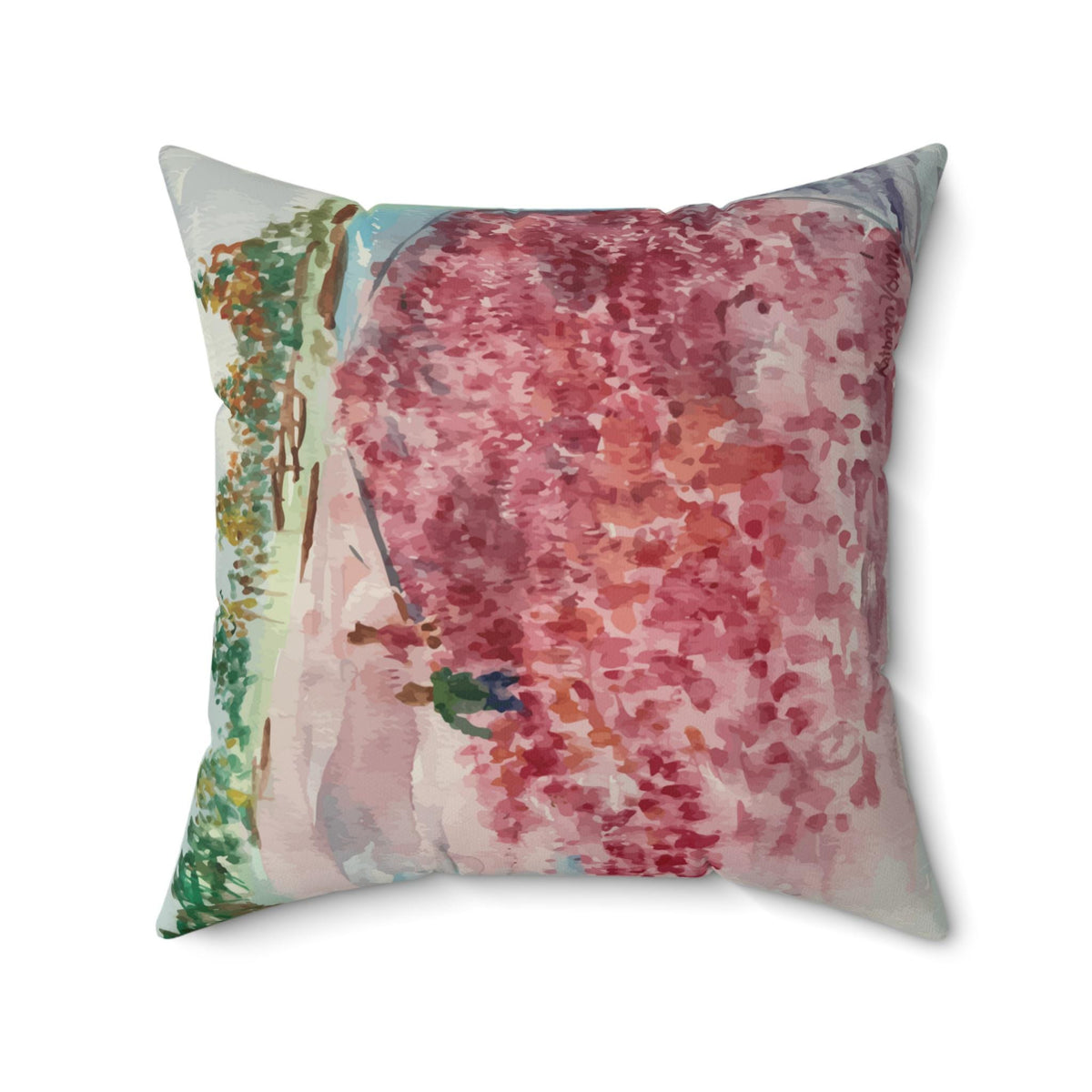 Cranberry Harvest Faux Suede Pillow Double-Sided Art Print Fall Housewarming Gift