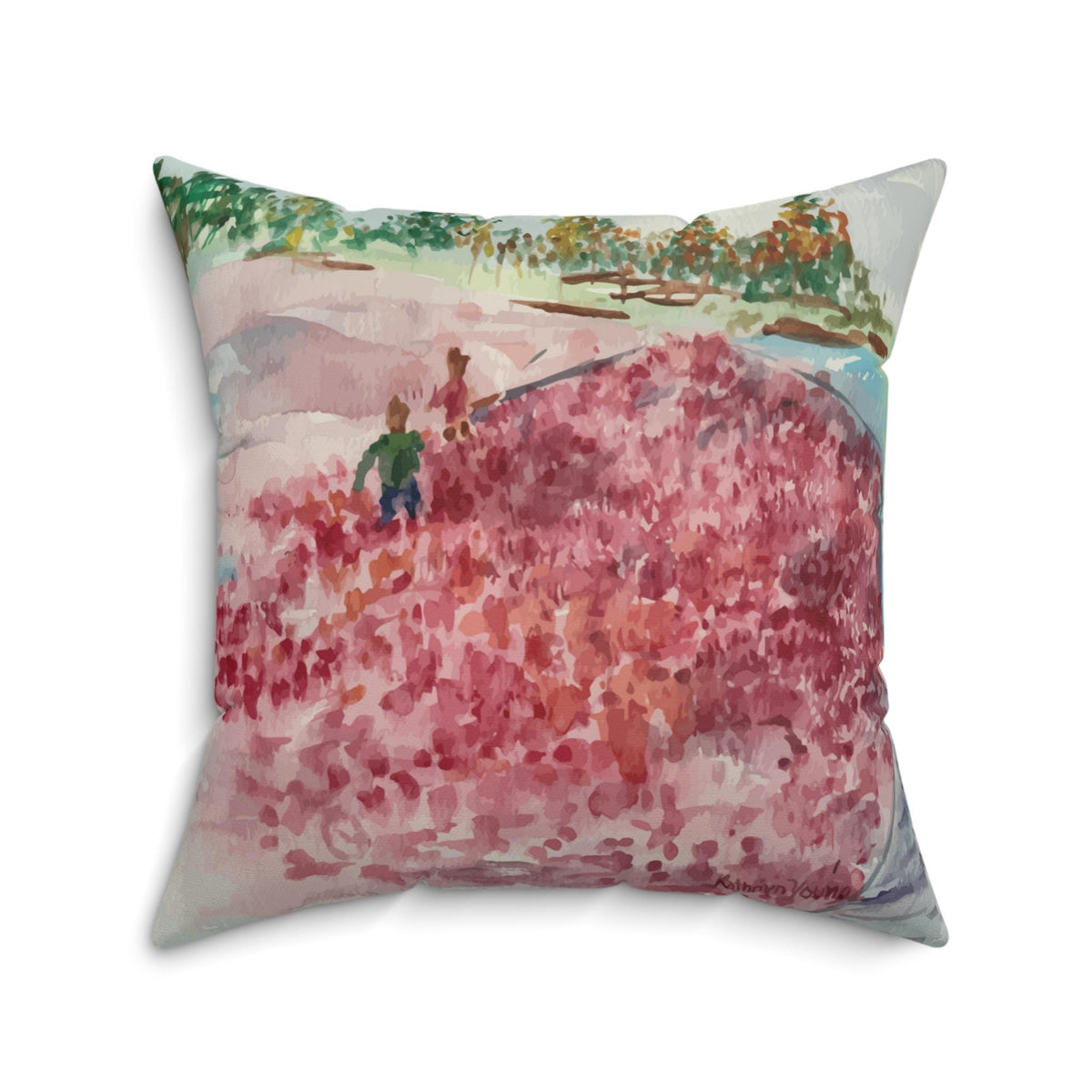 Cranberry Harvest Faux Suede Pillow Double-Sided Art Print Fall Housewarming Gift
