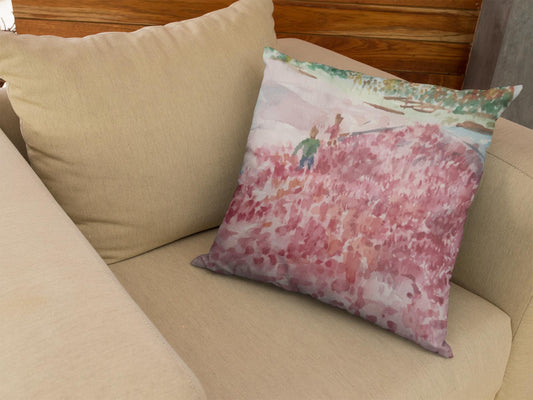 Cranberry Harvest Faux Suede Pillow Double-Sided Art Print Fall Housewarming Gift