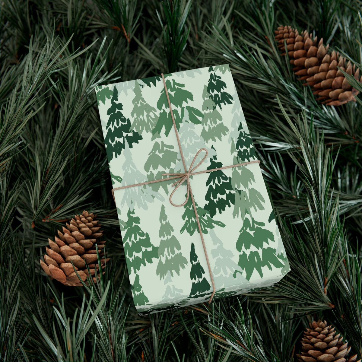 Gift Wrap Papers, Evergreen Pine Holiday Christmas Gift Packaging Sheets - Wrapping Paper Supplies