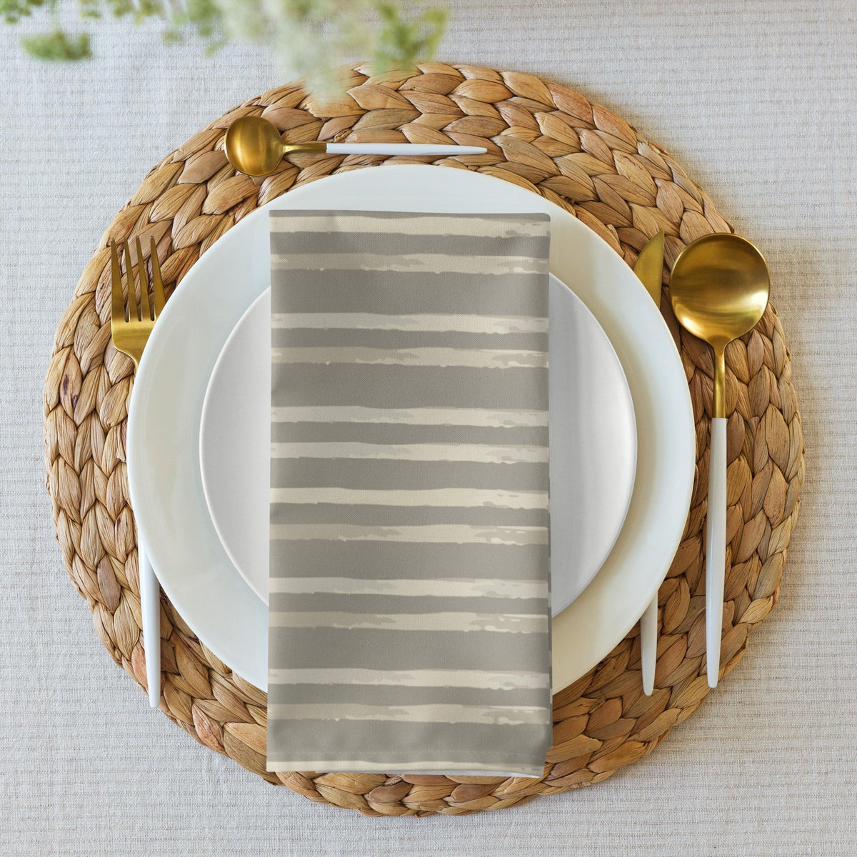Stone Meadow Watercolor Stripe Cloth napkin set