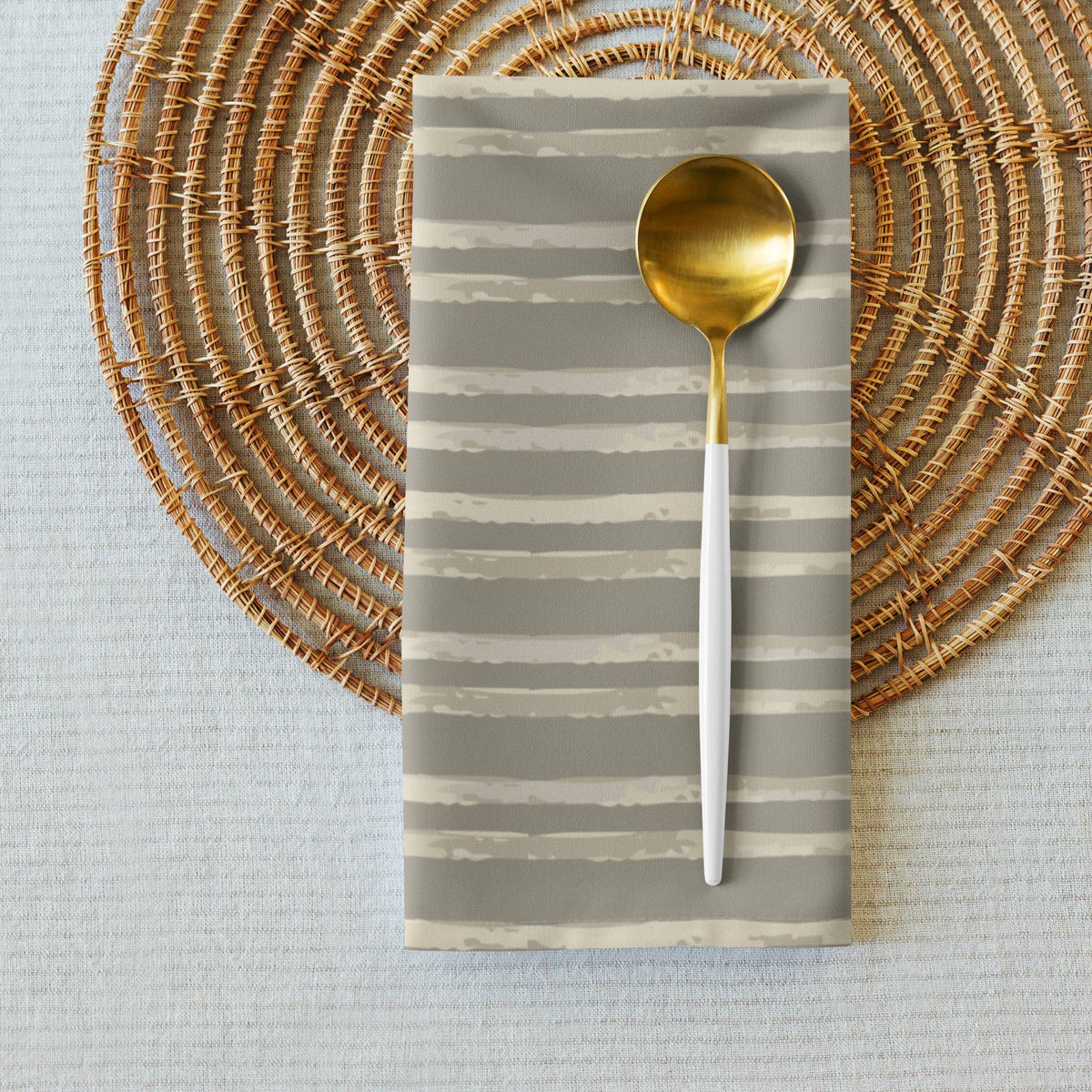 Stone Meadow Watercolor Stripe Cloth napkin set