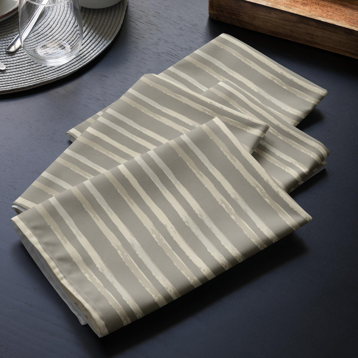 Stone Meadow Watercolor Stripe Cloth napkin set