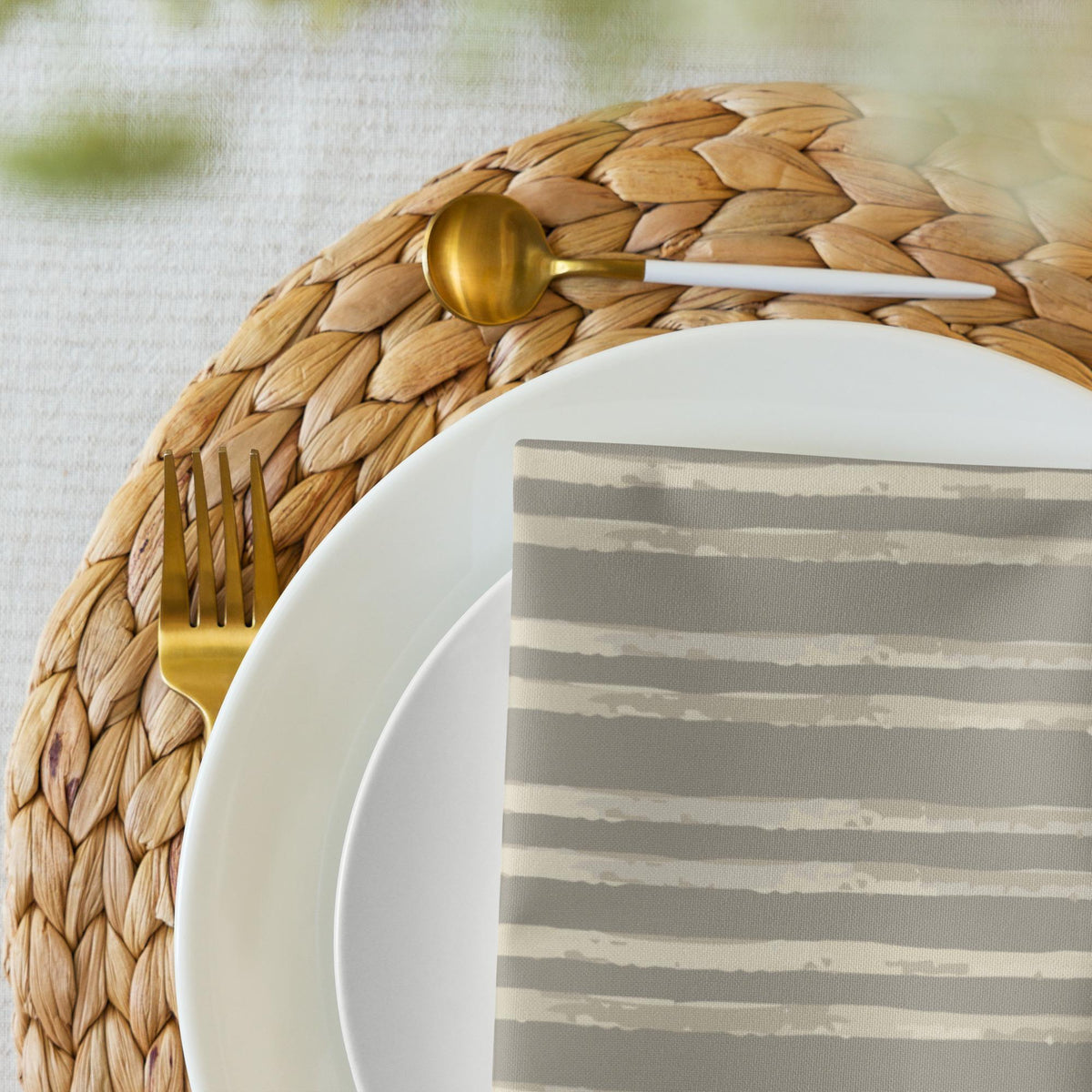 Stone Meadow Watercolor Stripe Cloth napkin set