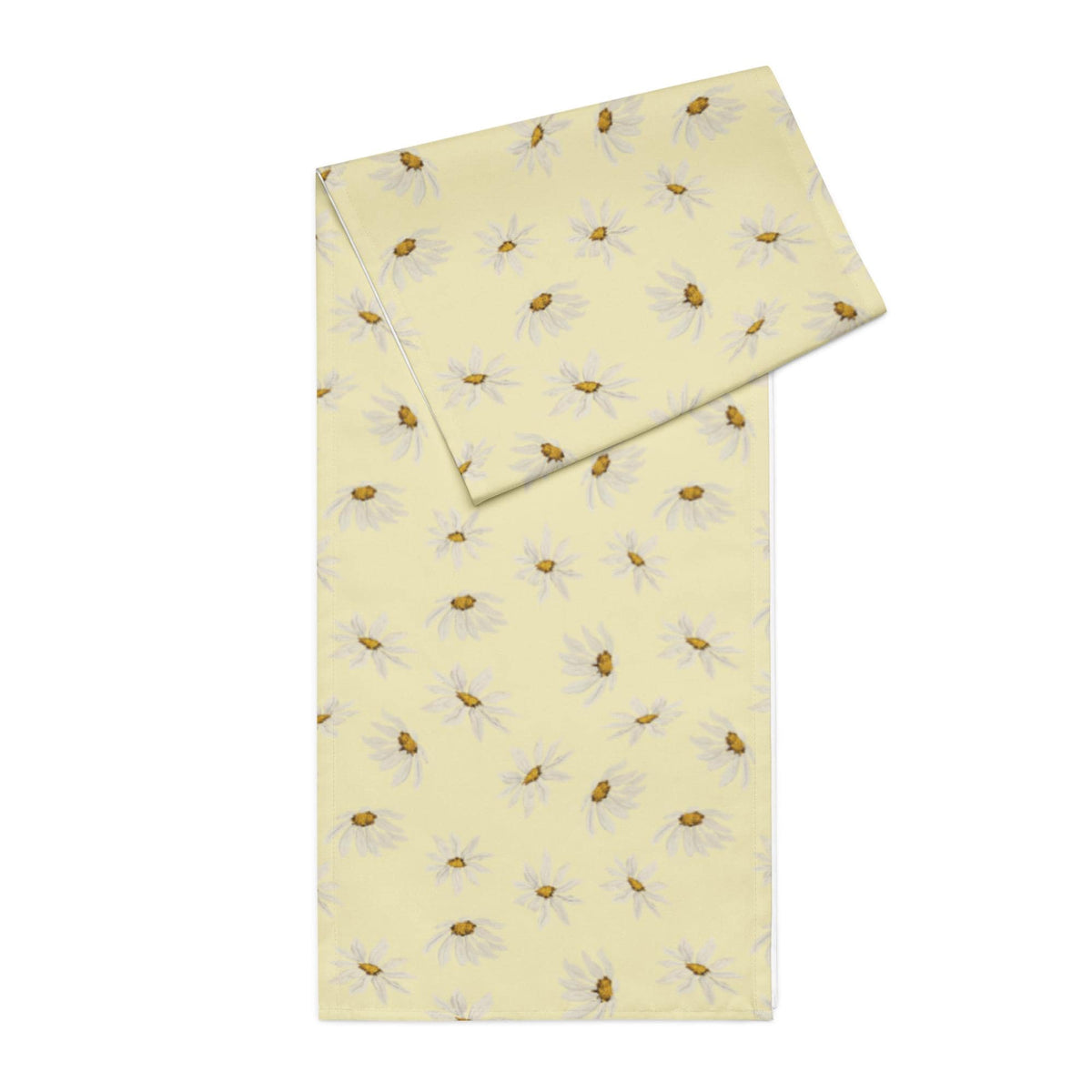 Sunny Daisy Table Runner Coffee Bar– Soft Yellow Floral Linen Decor