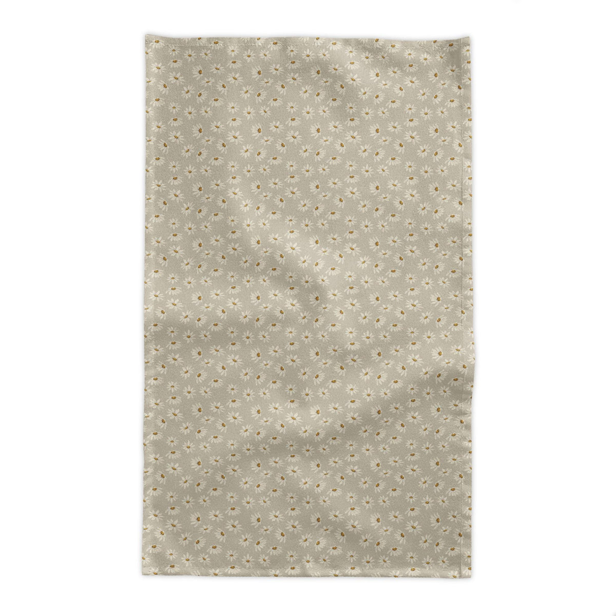 Daisy Print Cotton Tablecloth | Beige Floral Table Linen | Matches Our Daisy Napkins | Farmhouse & Wedding Decor | 58"×58" or 58"×102"